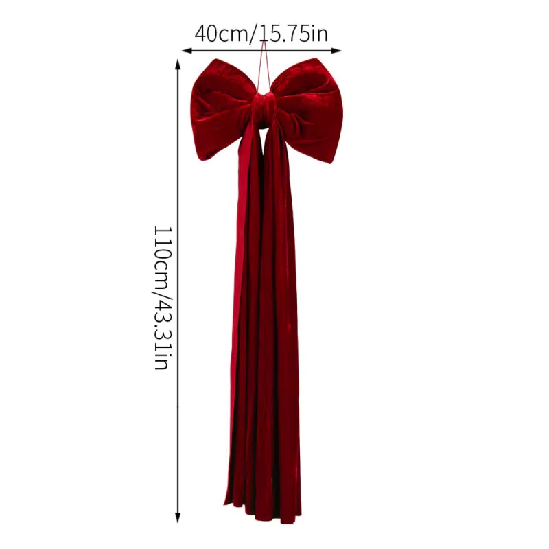 1Pc Large Christmas Bow Pendant Christmas Tree Decoration Wine Red Non Fallen Bow Tree Pendant