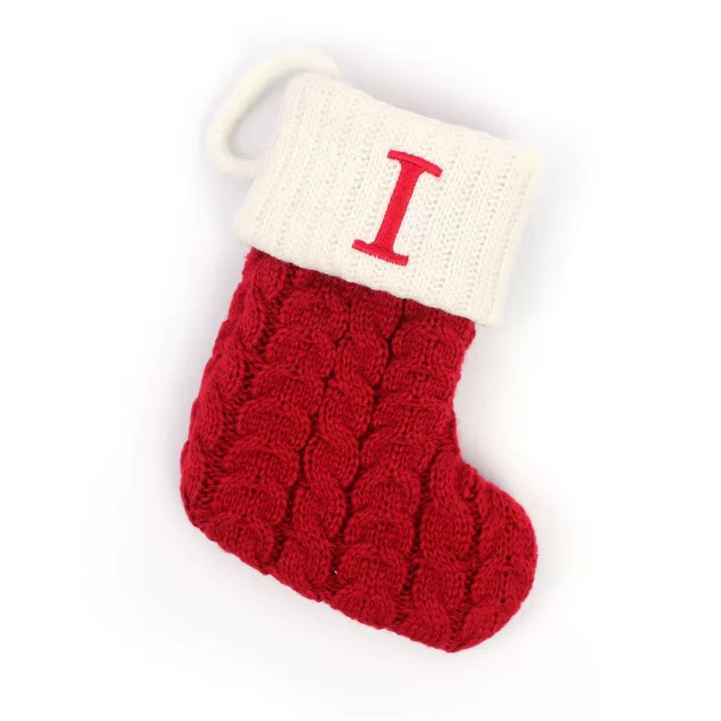 Christmas Socks Letters Christmas Knitting Stocking Tree Pendant Decorations Christmas Socks Red Snowflake