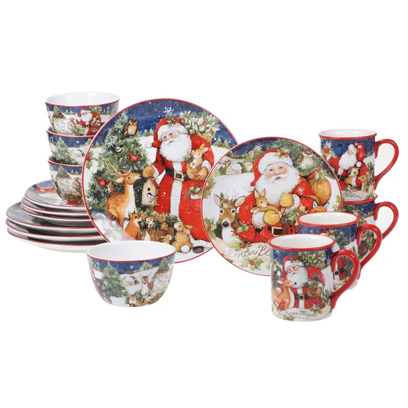 Magic of Christmas Santa 16Pc Dinnerware Set