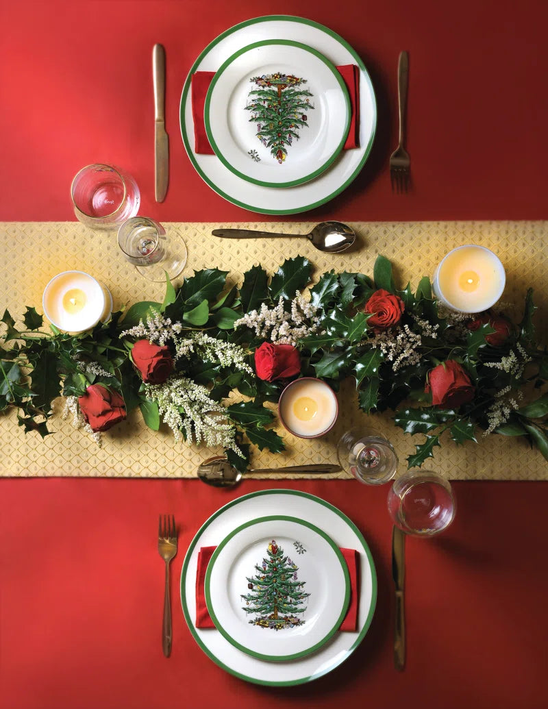 Christmas Tree Cranberry Srvr W-Slotted Spoon