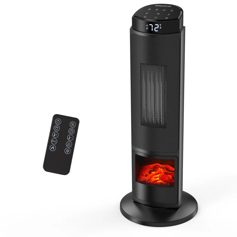Tower Space Heater, Indoor Fan Heater, 1500W Compact Electric Heater with Remote Control