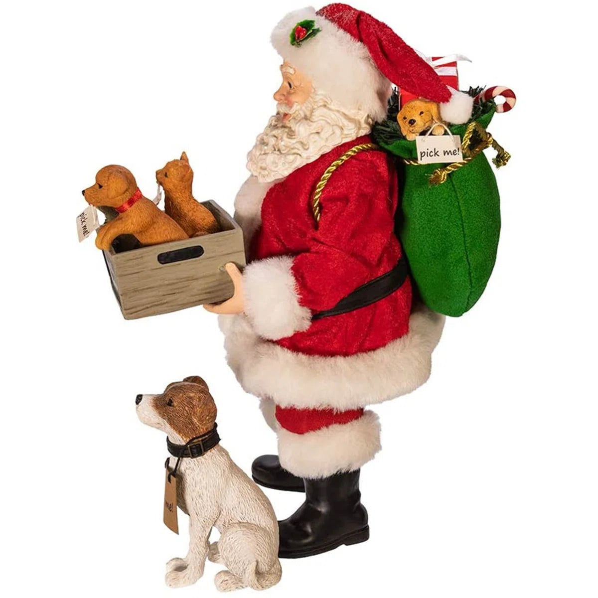 Adopt-A-Pet Santa 2-Piece Figurine Set