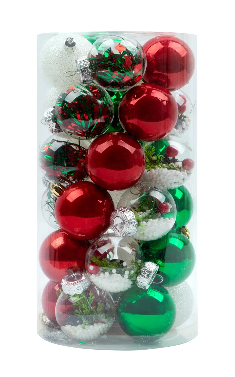 30 Piece Shatterproof Ball Ornaments Set