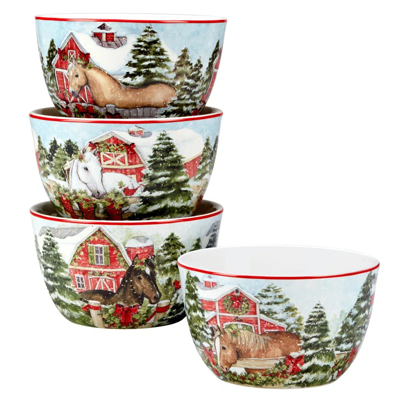 Homestead Christmas 16Pc Dinnerware Set