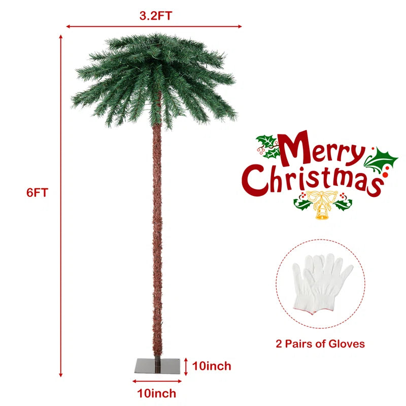 6' Lighted Tropical Christmas Tree
