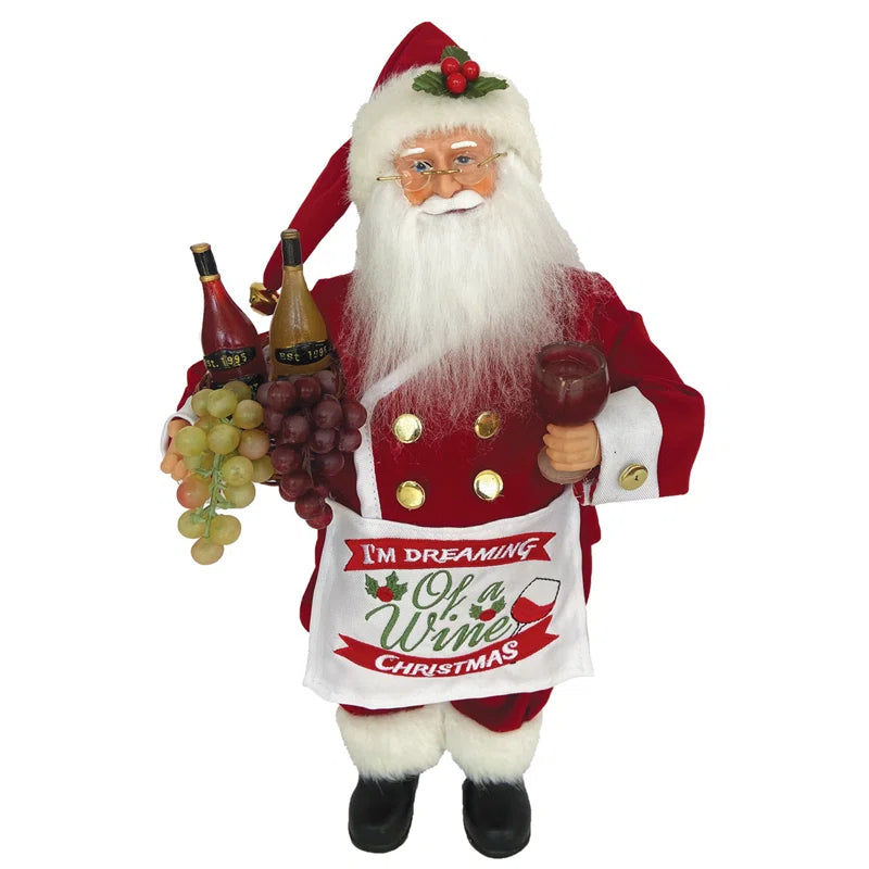 15" Wine Christmas Claus