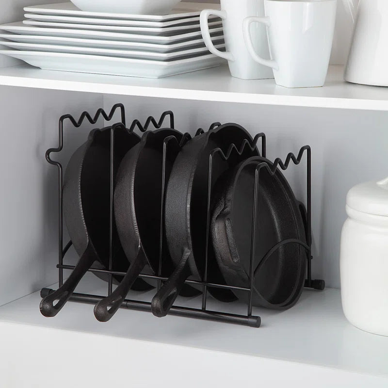 Heavy-Duty Kitchenware Pan Divider, Pot Lid, and Pot, Pan Organizer Rack Holder