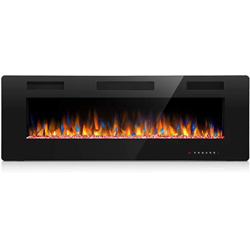 Braegger Recessed & Wall Mounted Electric Fireplace, Remote Control W/ Timer, Adjustable Flame Color & Speed