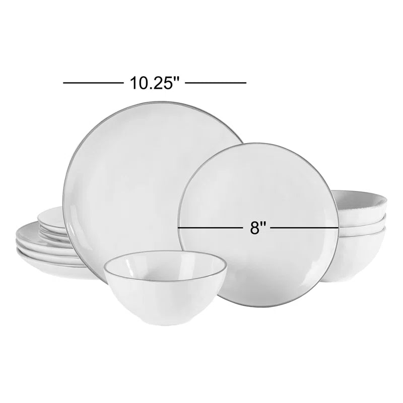 Leny 12-Piece Stoneware Dinnerware Set - Service for 4