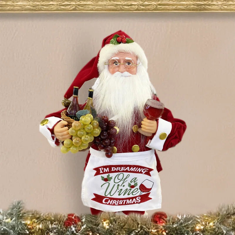 15" Wine Christmas Claus