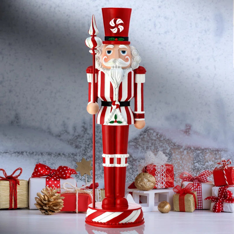 24" Resin Peppermint Nutcracker