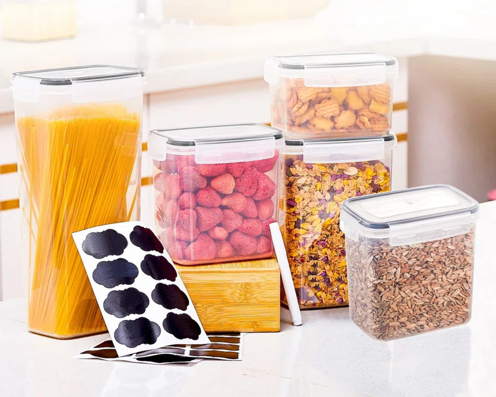 Daleah Stackable Airtight Sealed Food Storage Containers -24 Pieces, Kitchen Organization Set, Free of Bisphenol A, Used for Storage Rooms and Grain Storage