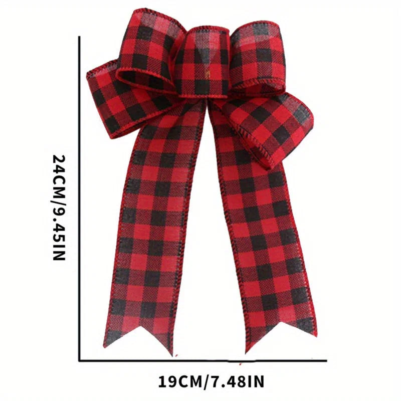 Buffalo Plaid Christmas Bows – Set of 6