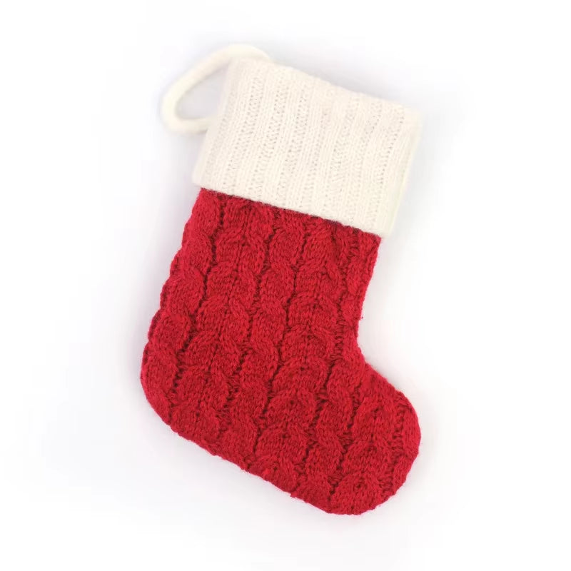 Christmas Socks Letters Christmas Knitting Stocking Tree Pendant Decorations Christmas Socks Red Snowflake