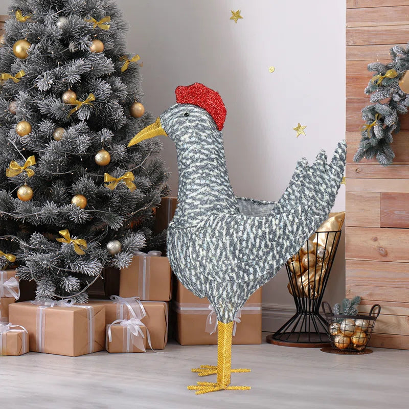 2FT Lighted Christmas Rooster Outdoor Decoration