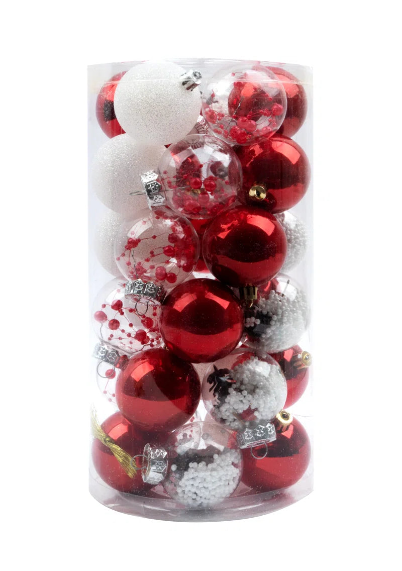 30 Piece Shatterproof Ball Ornaments Set
