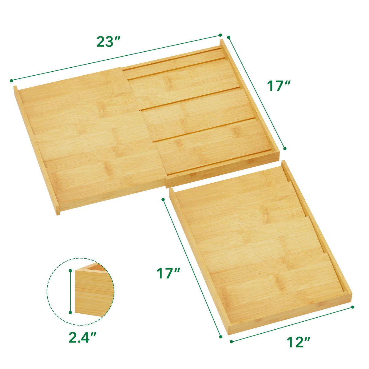 Expandable Bamboo Spice Drawer Organizer — Clean, Calm Kitchen Storage