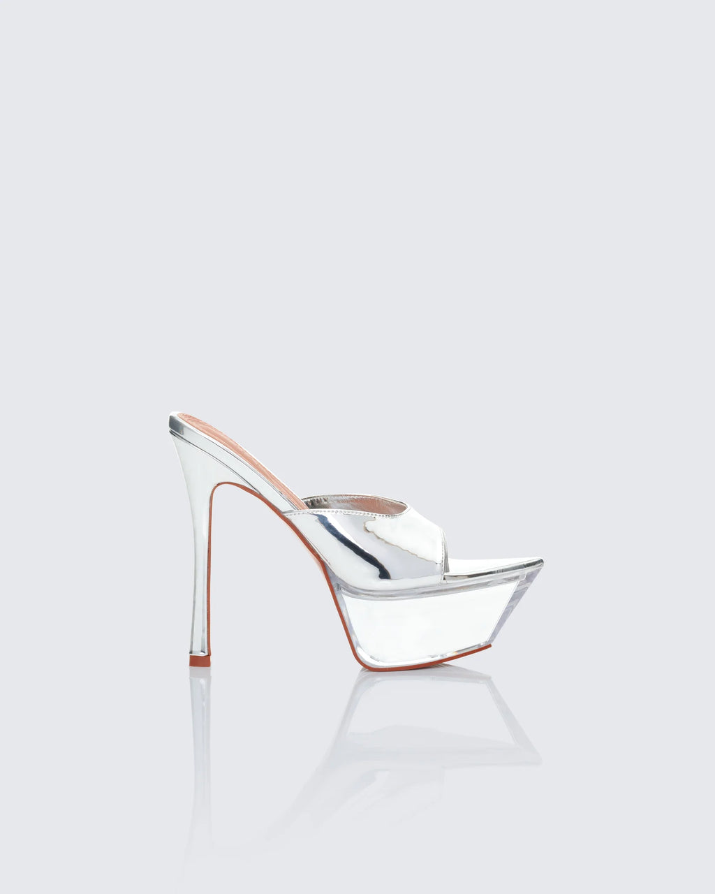 Clear Perspex Pointed Platform Mules