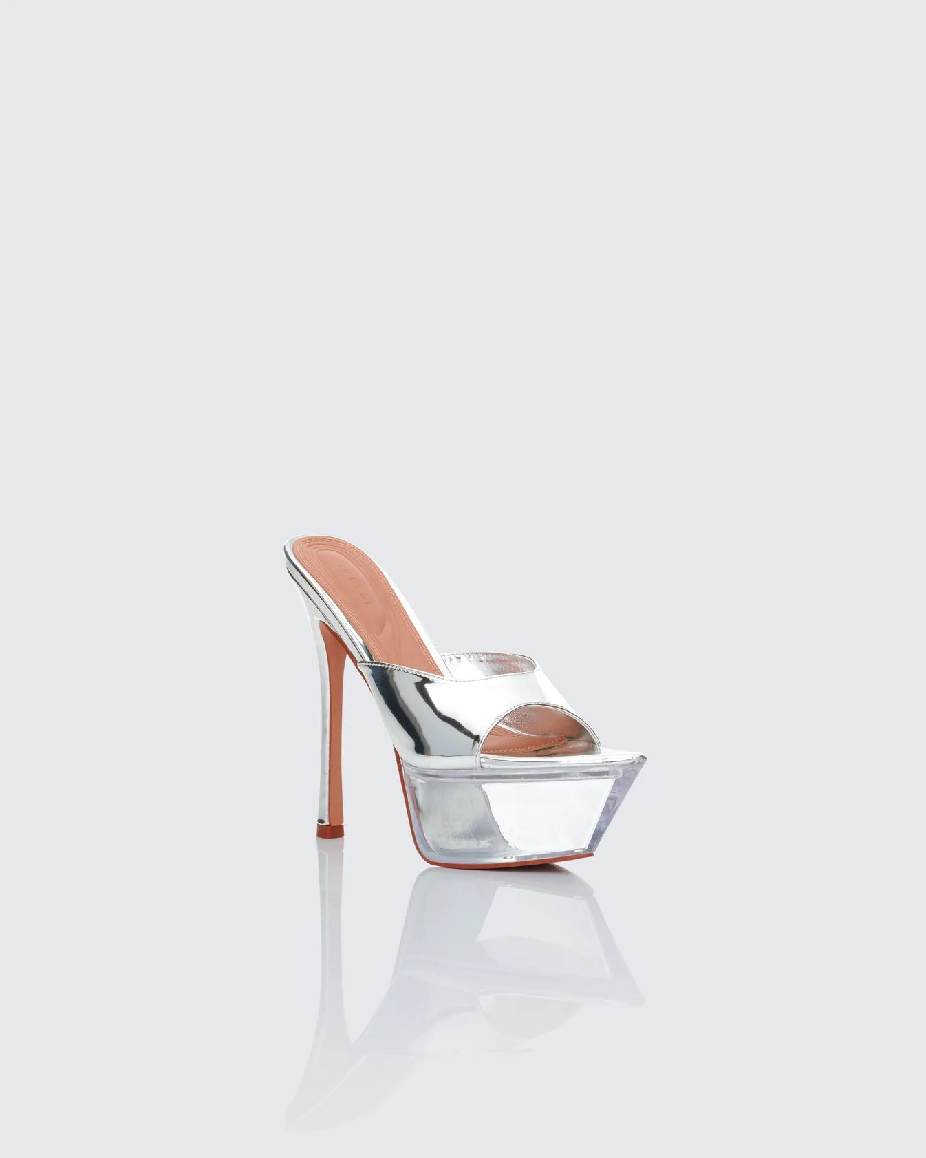 Clear Perspex Pointed Platform Mules