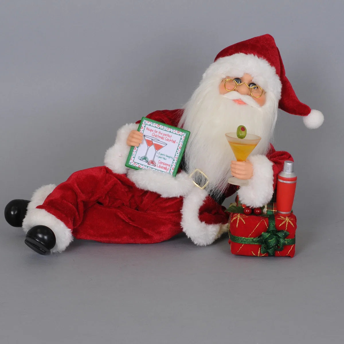 Santa’s Holiday Cocktail Mixer Figurine – 12”