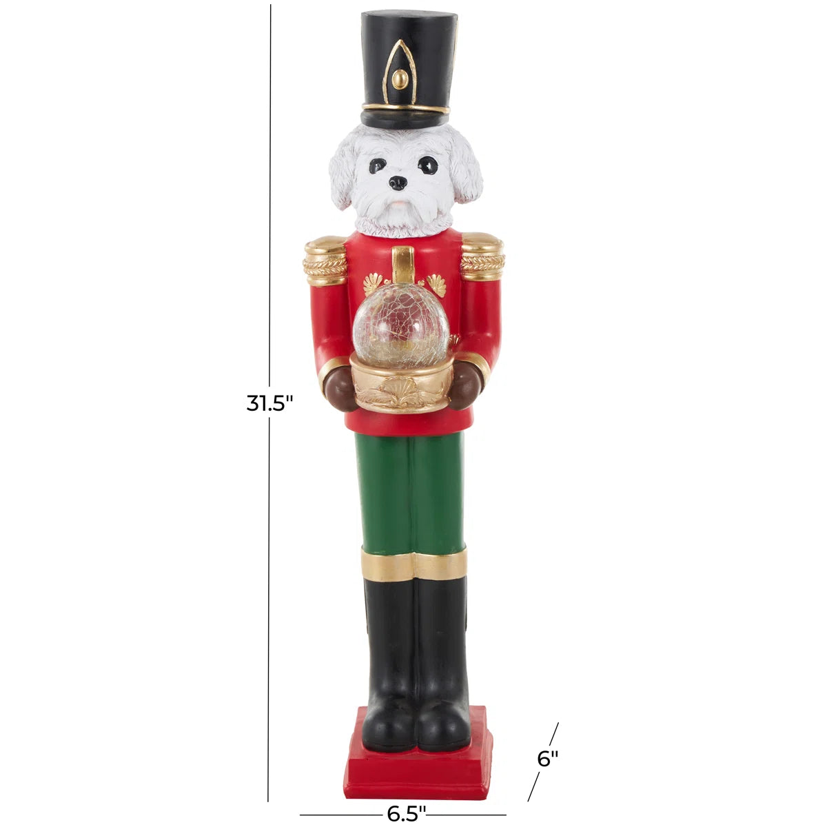 Tall Soldier Nutcracker Dog – Decorative Christmas Statue