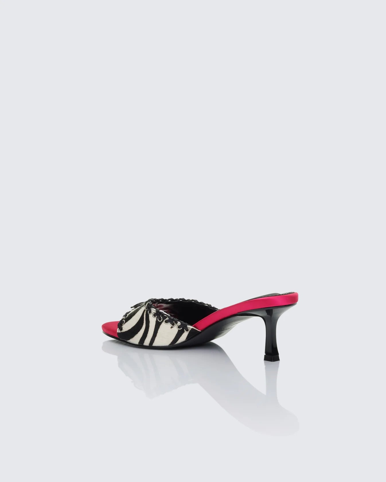 Zebra Real Leather Pony Kitten Heel
