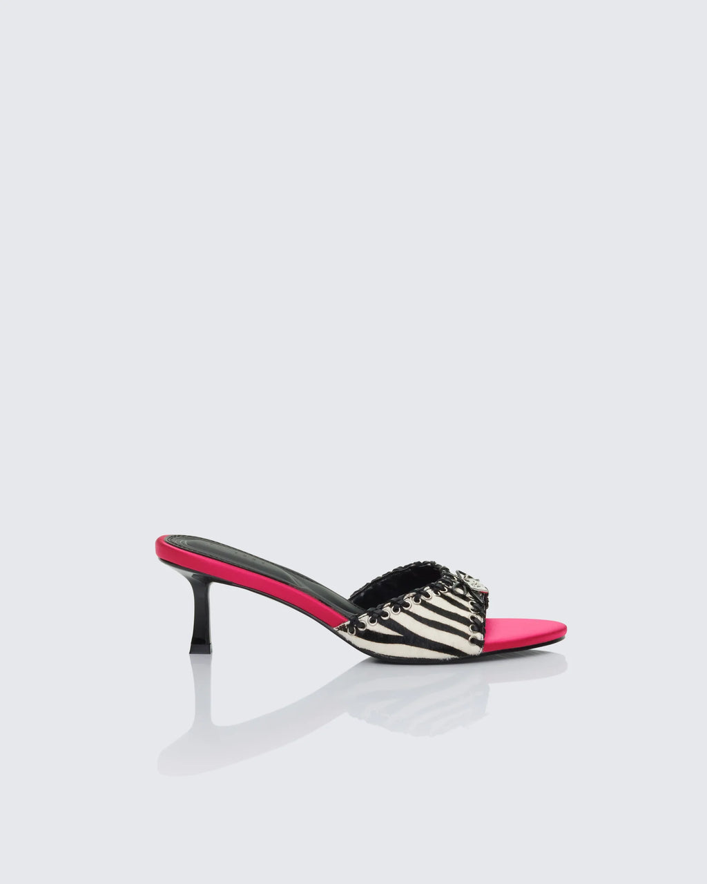 Zebra Real Leather Pony Kitten Heel