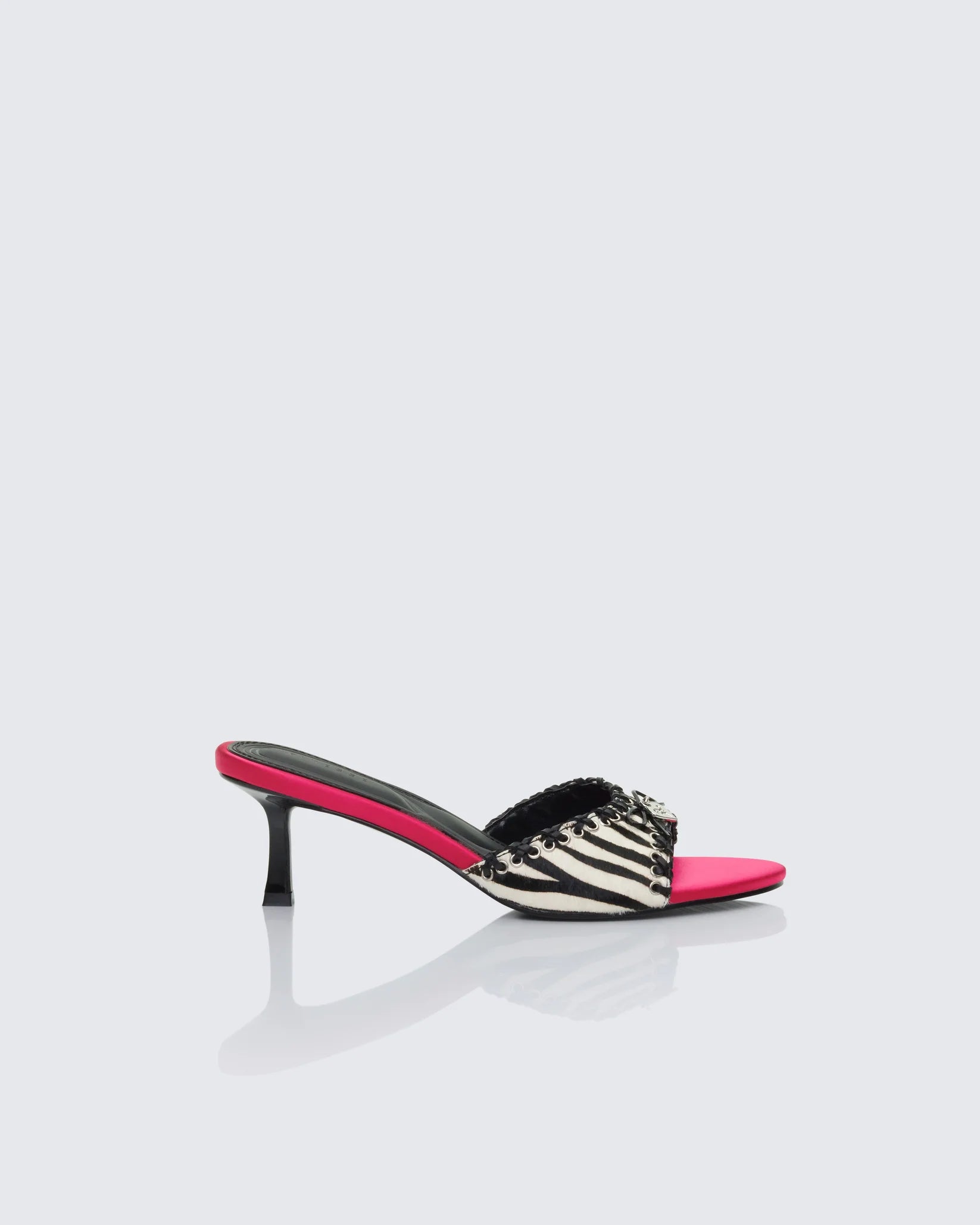 Zebra Real Leather Pony Kitten Heel