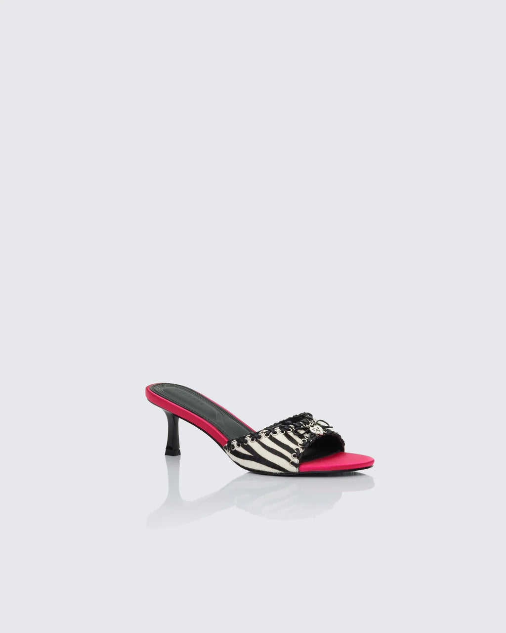 Zebra Real Leather Pony Kitten Heel