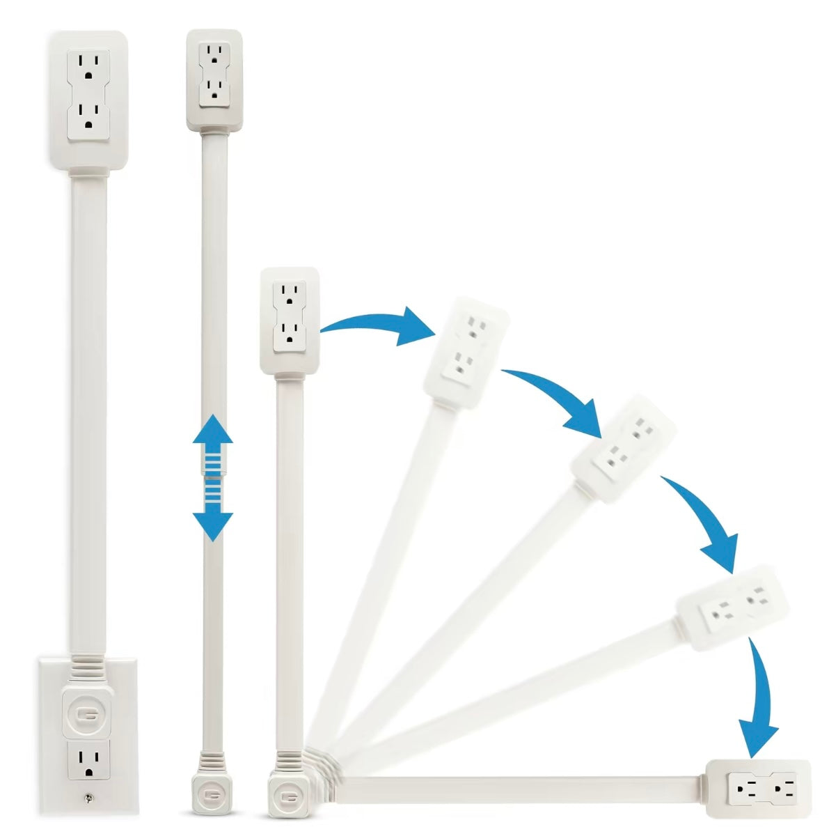 FlexCharge™ Vertical Outlet Extender with USB-C, USB-A & 2 AC Ports