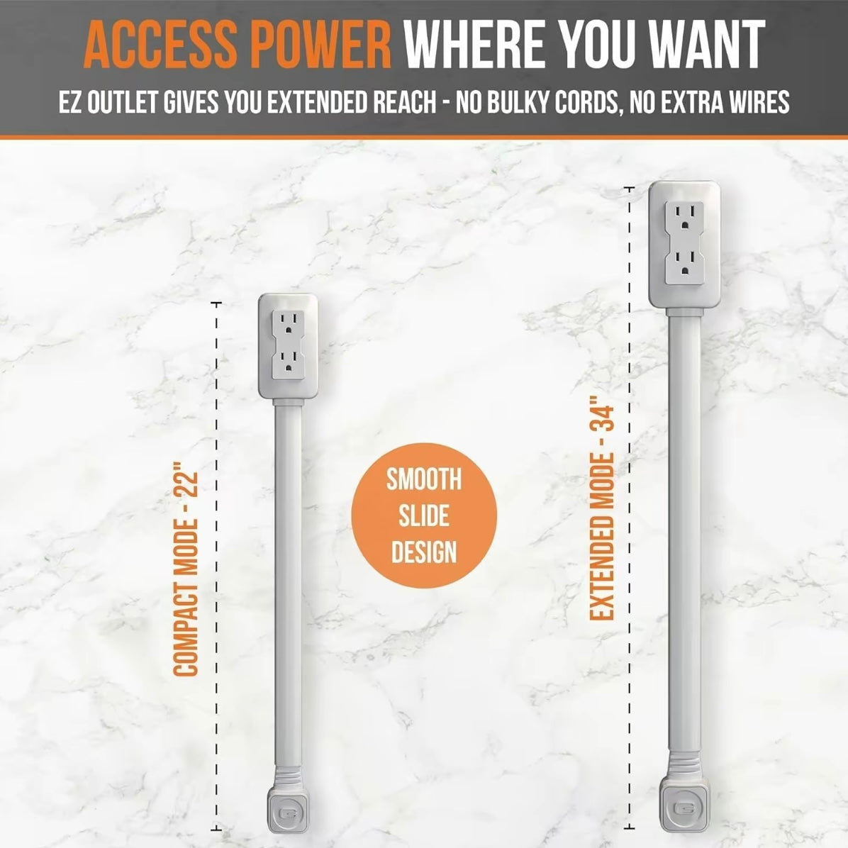 FlexCharge™ Vertical Outlet Extender with USB-C, USB-A & 2 AC Ports