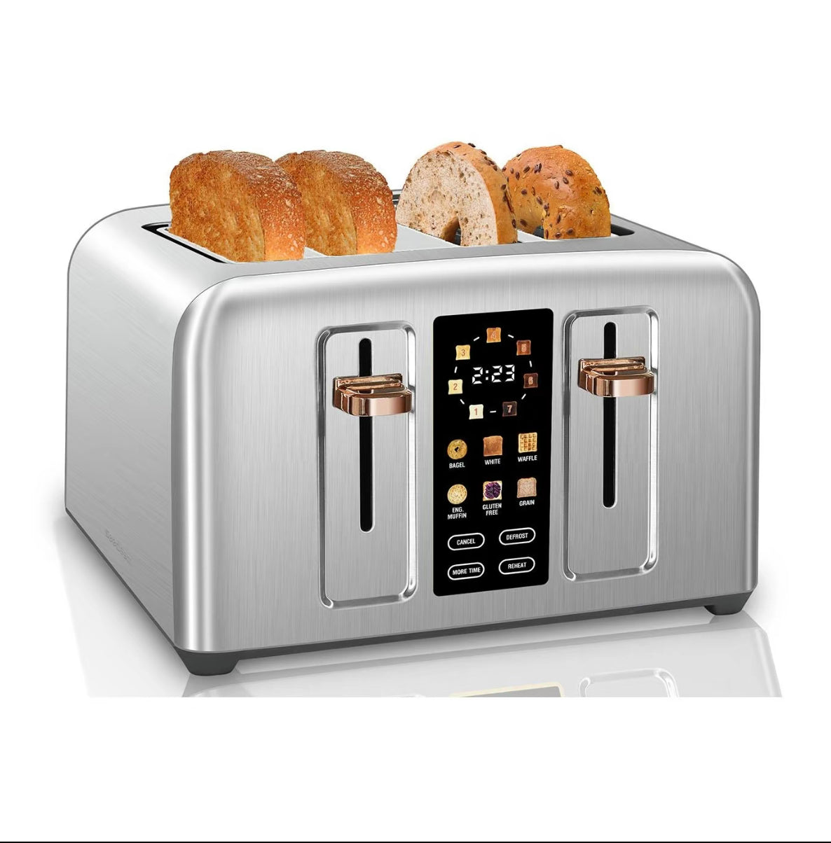 Touchscreen Smart Toaster – 2-Slice, 50% Faster Heating, LCD Display