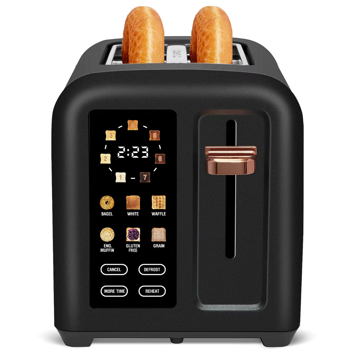 Touchscreen Smart Toaster – 2-Slice, 50% Faster Heating, LCD Display