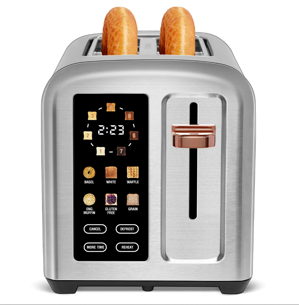 Touchscreen Smart Toaster – 2-Slice, 50% Faster Heating, LCD Display
