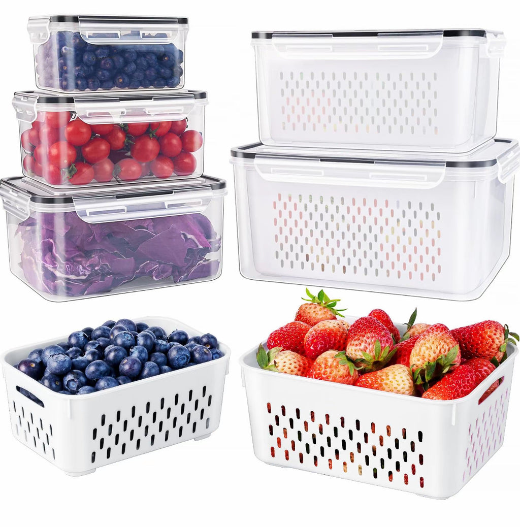 The Fresh-Keep Fridge System 5-Piece Stackable Produce & Storage Organizer Set