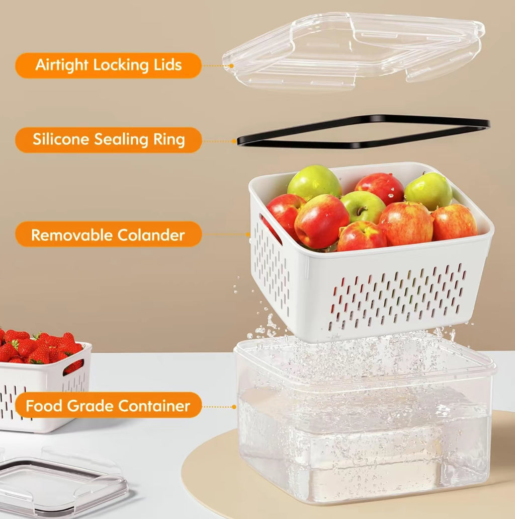 The Fresh-Keep Fridge System 5-Piece Stackable Produce & Storage Organizer Set