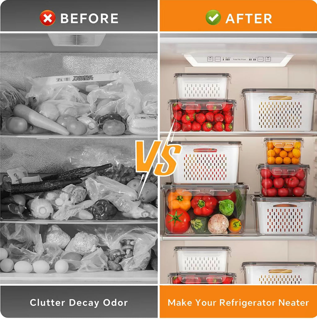 The Fresh-Keep Fridge System 5-Piece Stackable Produce & Storage Organizer Set