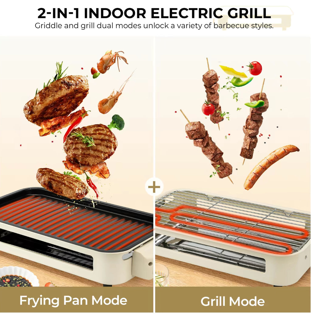 The Countertop Grillhouse 2-in-1 Indoor Electric Grill & Griddle System