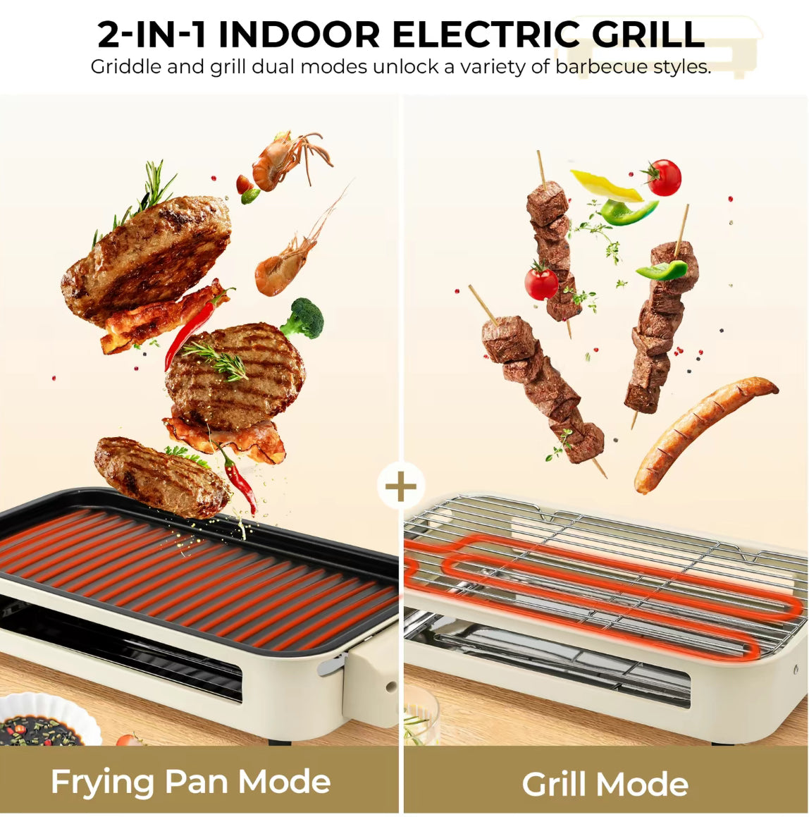 The Countertop Grillhouse 2-in-1 Indoor Electric Grill & Griddle System