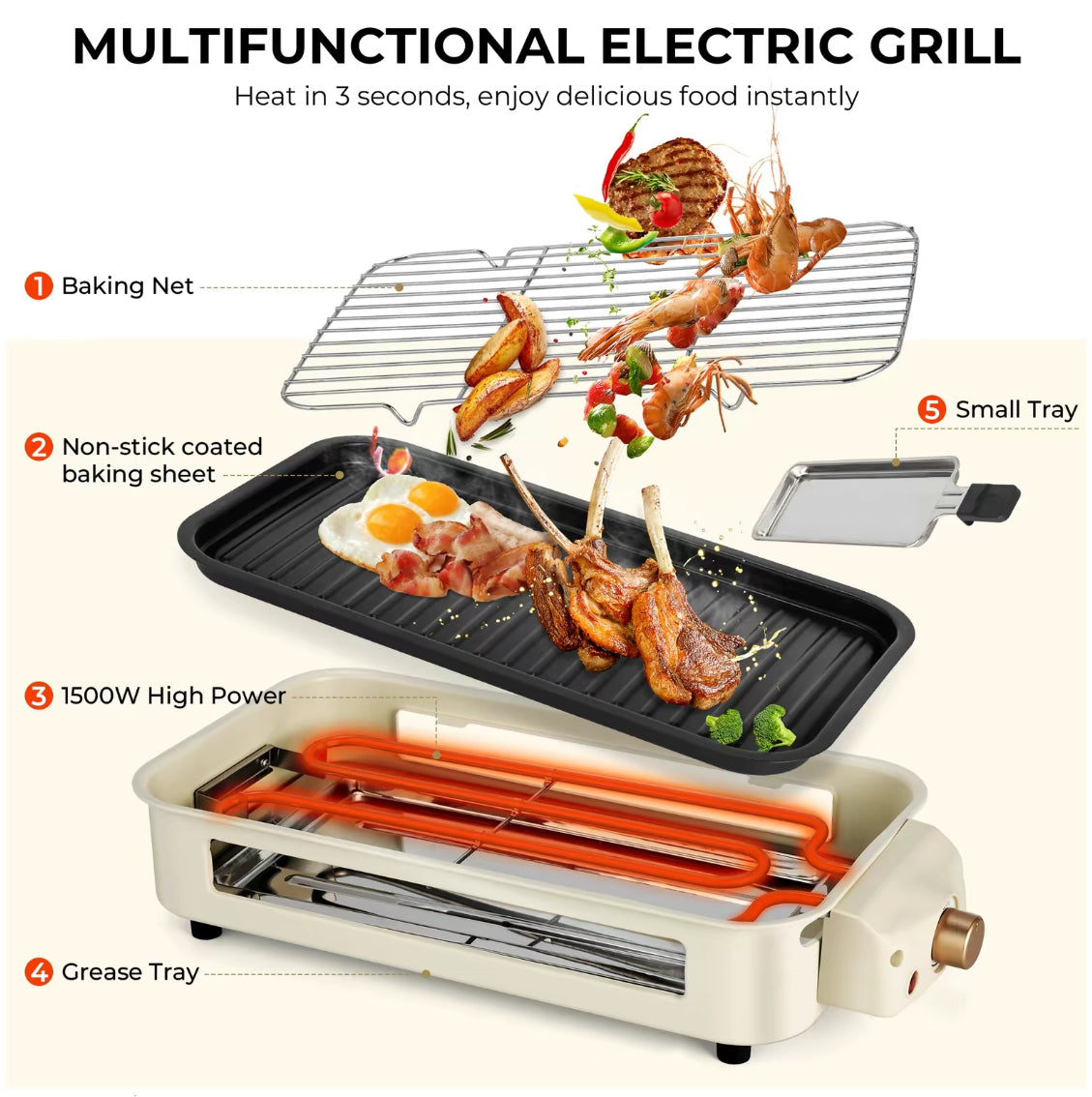 The Countertop Grillhouse 2-in-1 Indoor Electric Grill & Griddle System