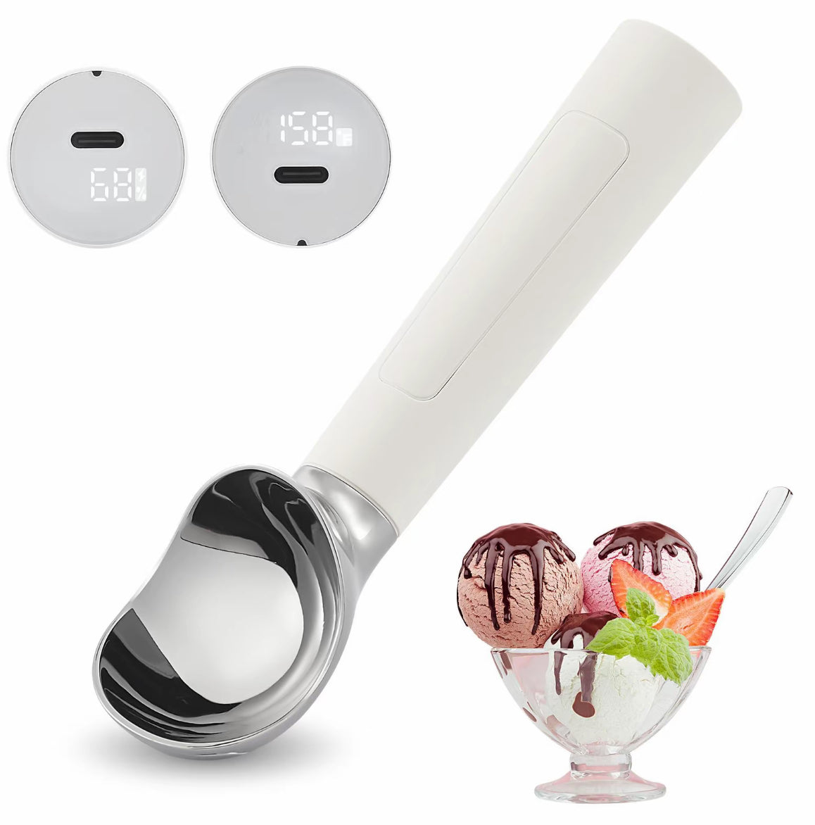 Heated Stainless Steel Ice Cream Scoop
