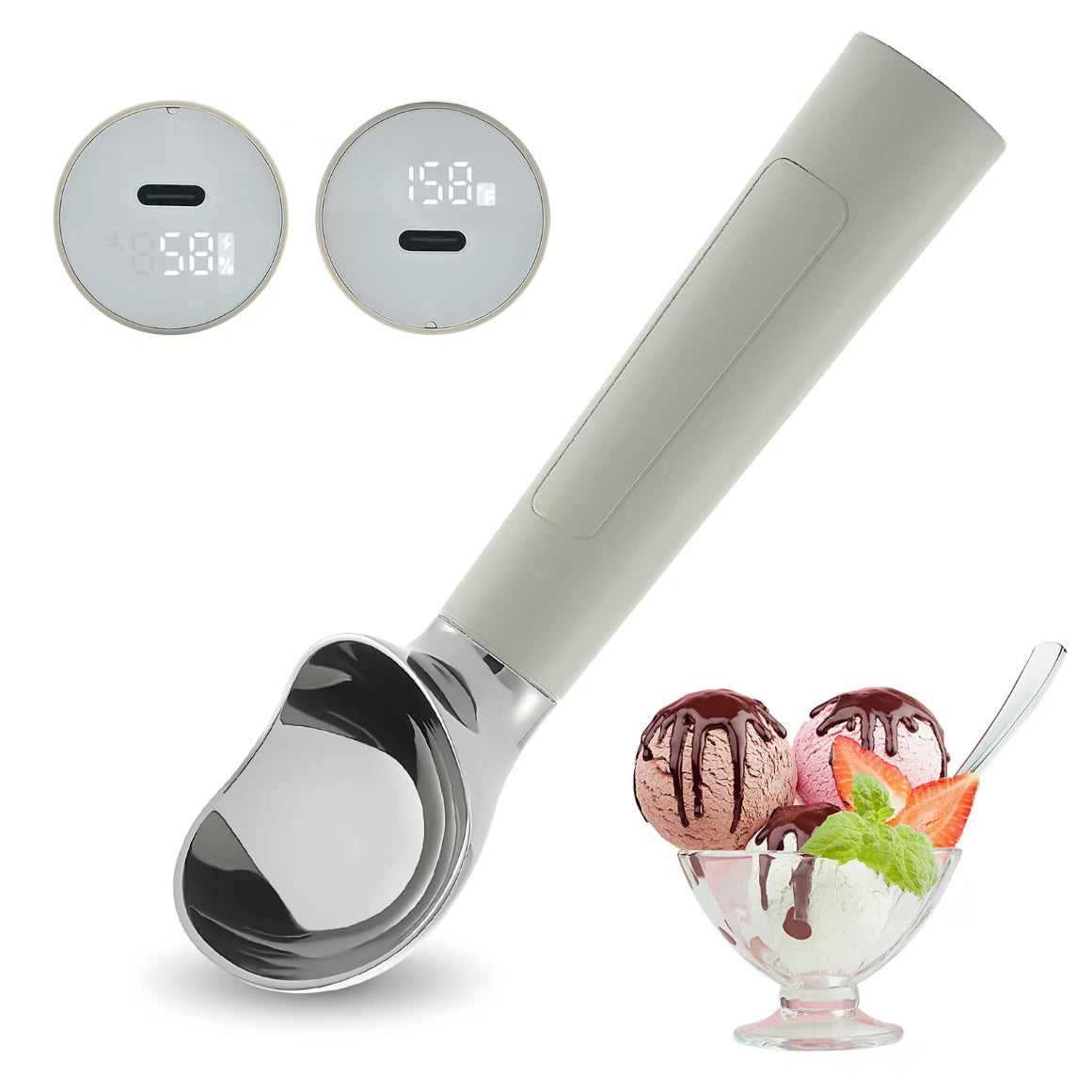 Heated Stainless Steel Ice Cream Scoop