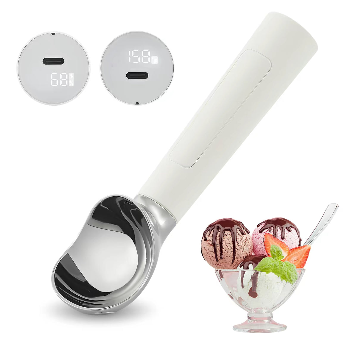 Heated Stainless Steel Ice Cream Scoop