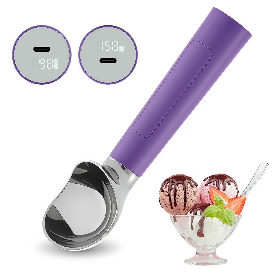 Heated Stainless Steel Ice Cream Scoop