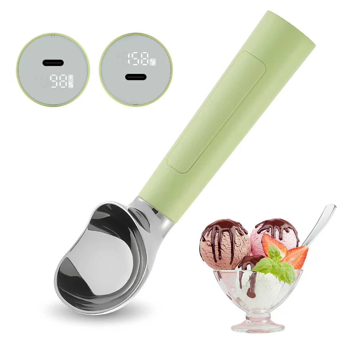 Heated Stainless Steel Ice Cream Scoop