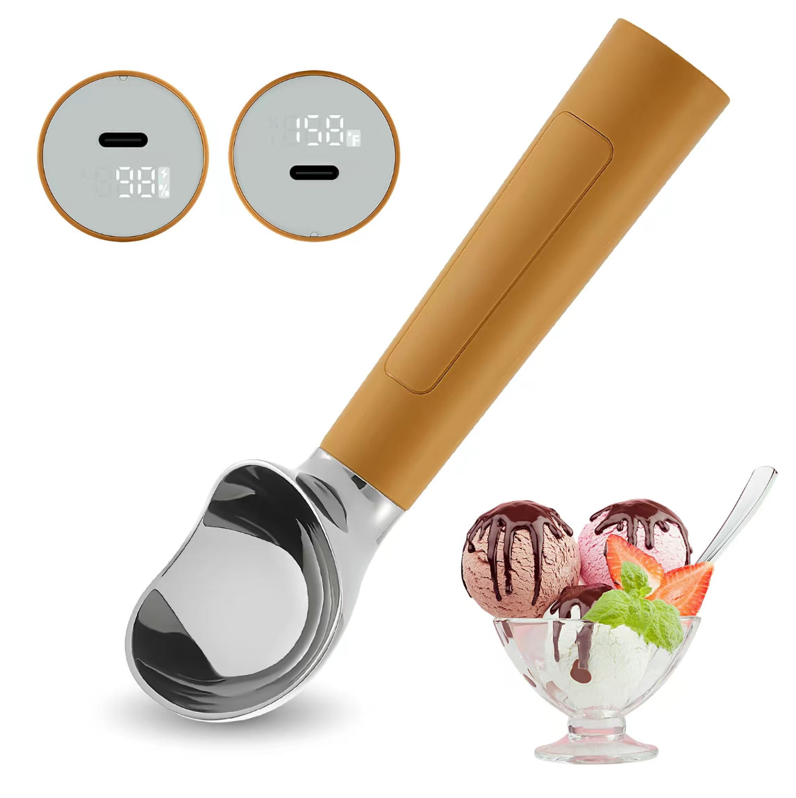Heated Stainless Steel Ice Cream Scoop