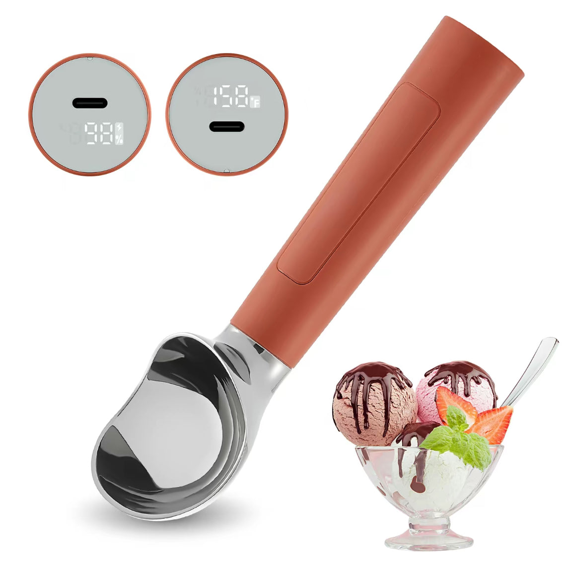 Heated Stainless Steel Ice Cream Scoop