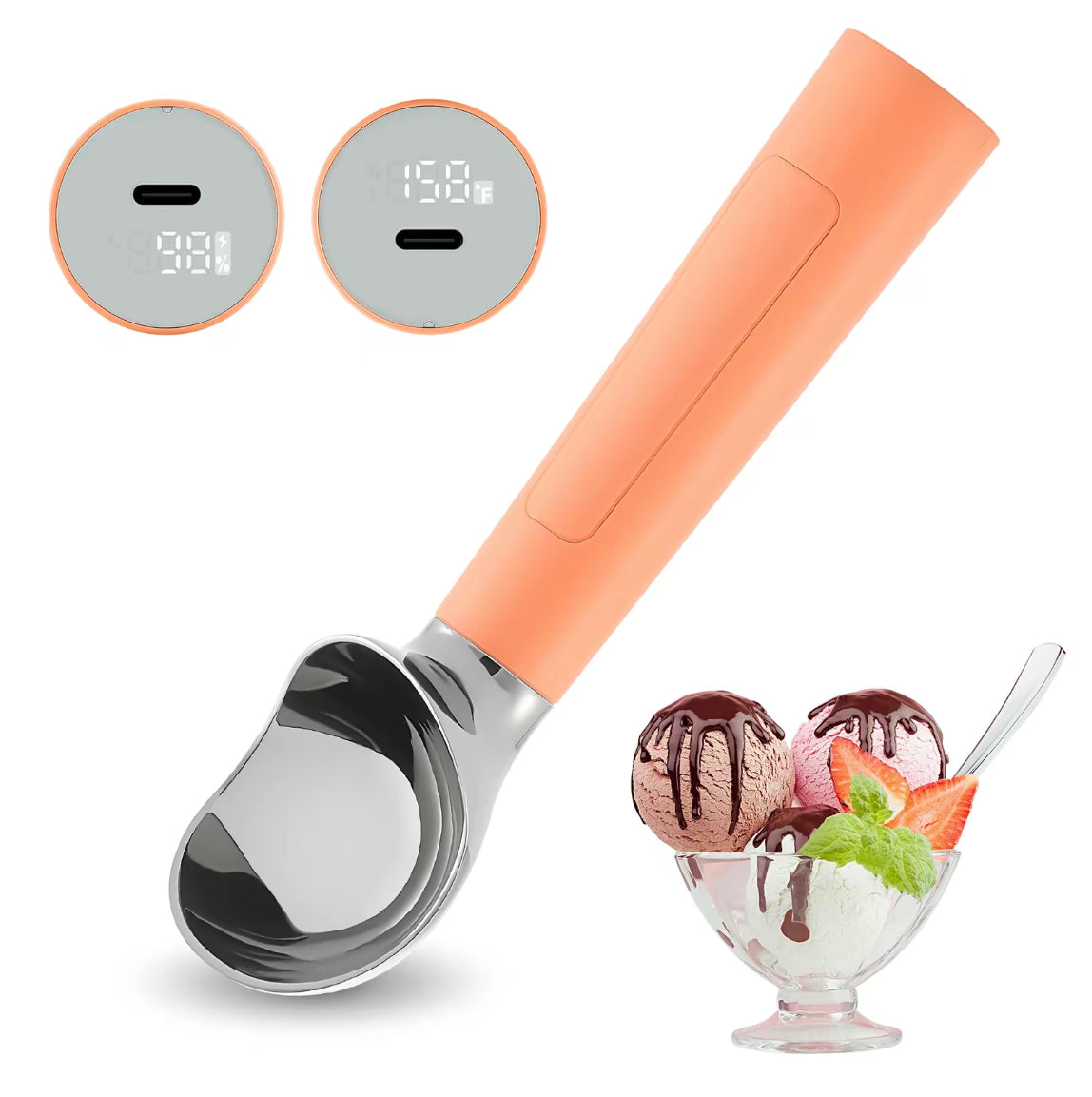 Heated Stainless Steel Ice Cream Scoop