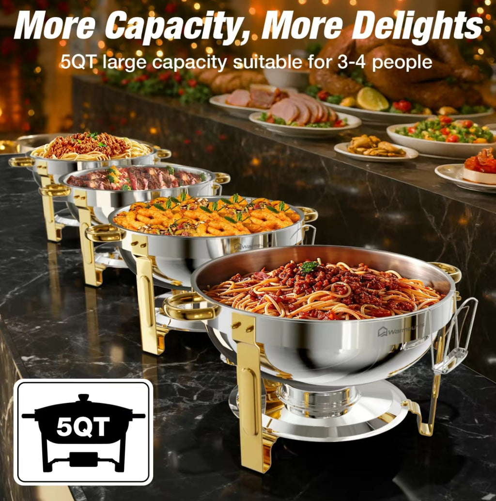 The Grand Table™ Gold Chafing Set Luxury Buffet & Entertaining Collection
