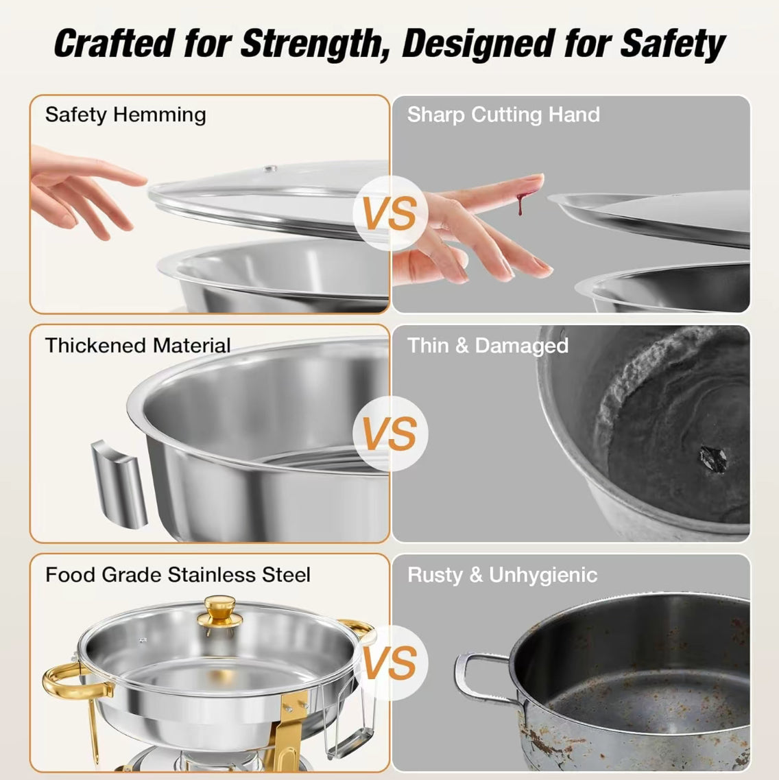 The Grand Table™ Gold Chafing Set Luxury Buffet & Entertaining Collection
